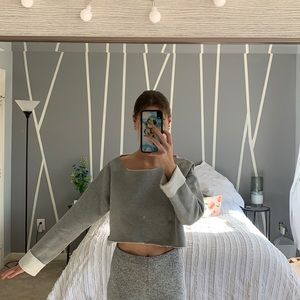 Grey Cropped Sweater